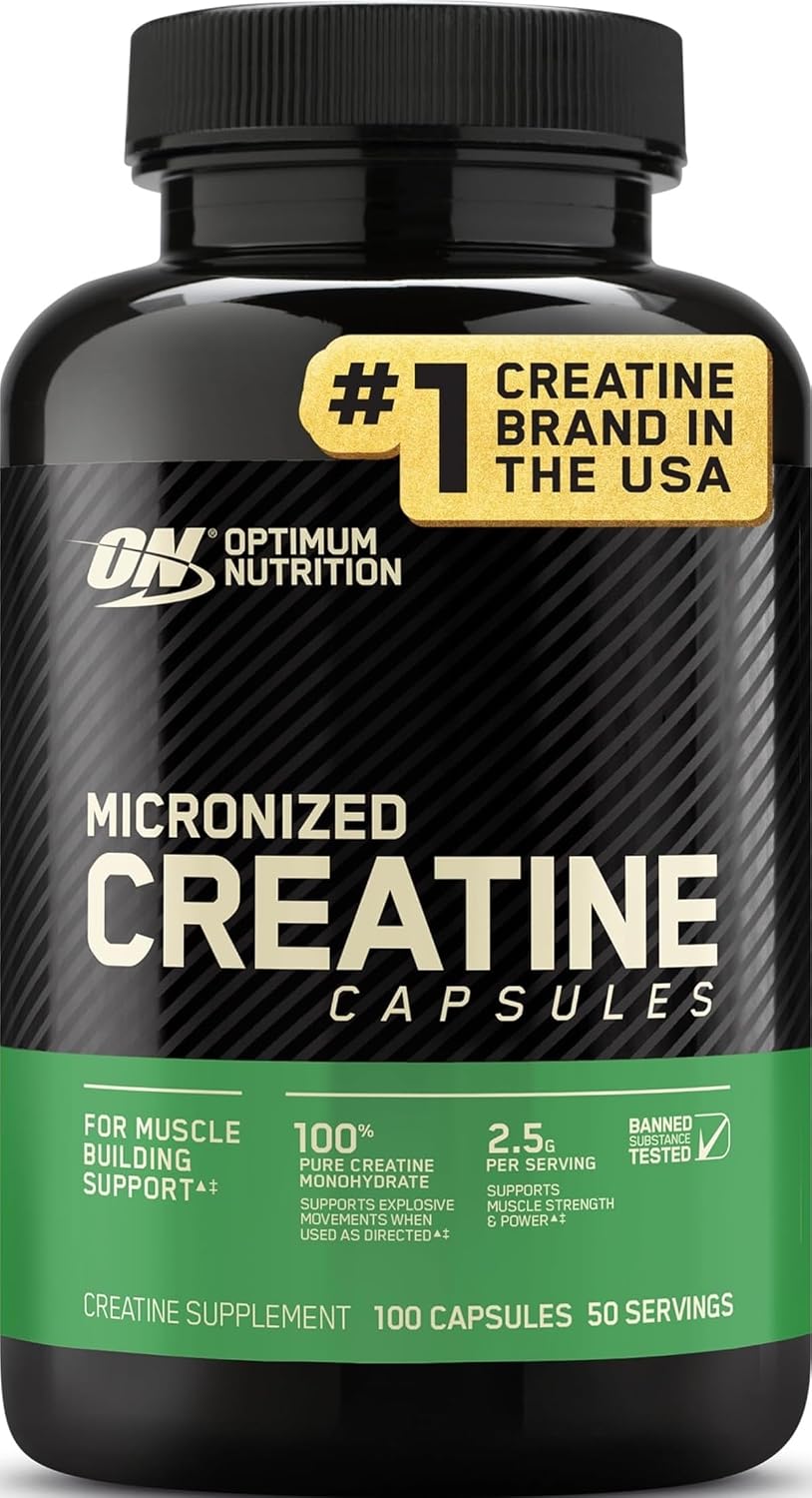 Optimum Nutrition Micronized Creatine Monohydrate Capsules 2.5g Per Serving 50 Servings