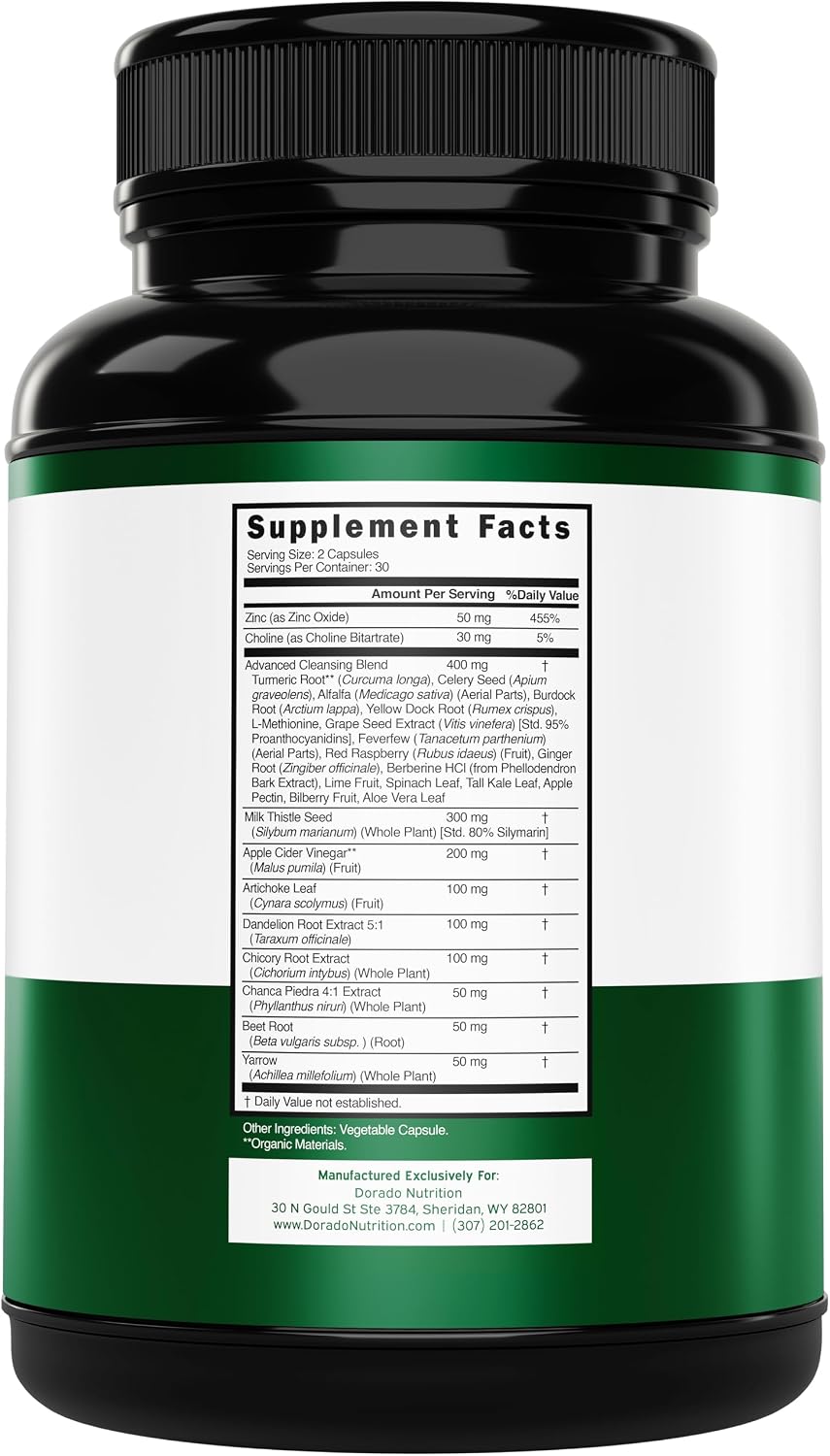 Dorado Nutrition Milk Thistle Liver Cleanse Detox Support Capsules