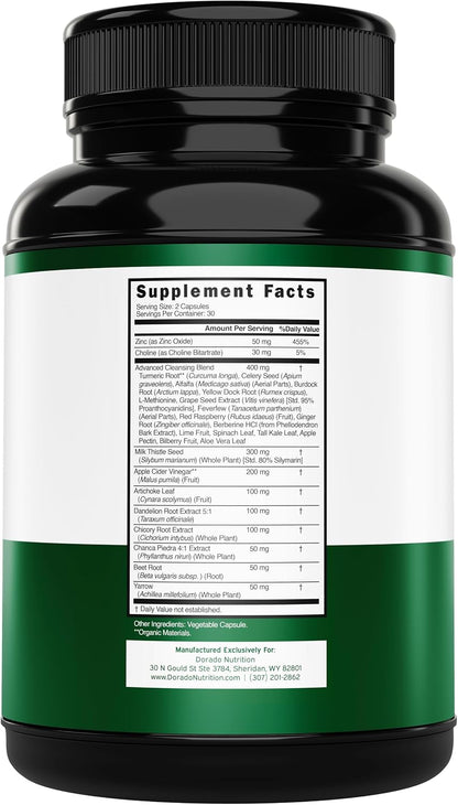 Dorado Nutrition Milk Thistle Liver Cleanse Detox Support Capsules