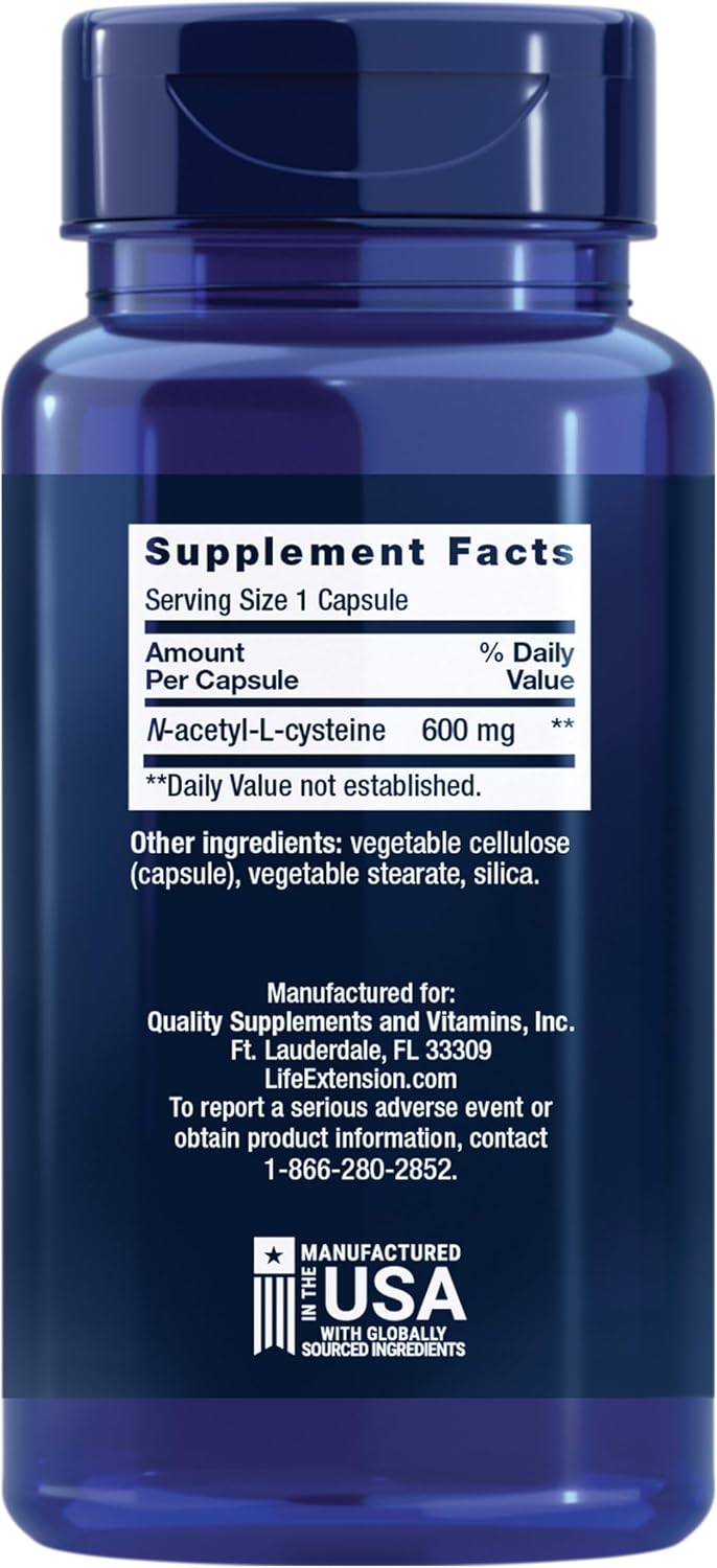 Life Extension NAC Immune Respiratory Liver Support Formula Capsules