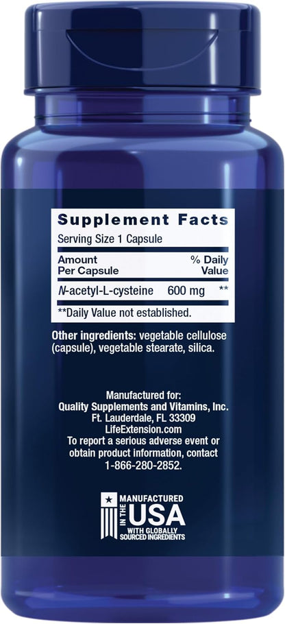 Life Extension NAC Immune Respiratory Liver Support Formula Capsules