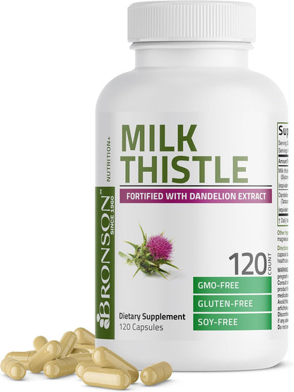 Bronson Milk Thistle Liver Detox Cleansing Formula Capsules