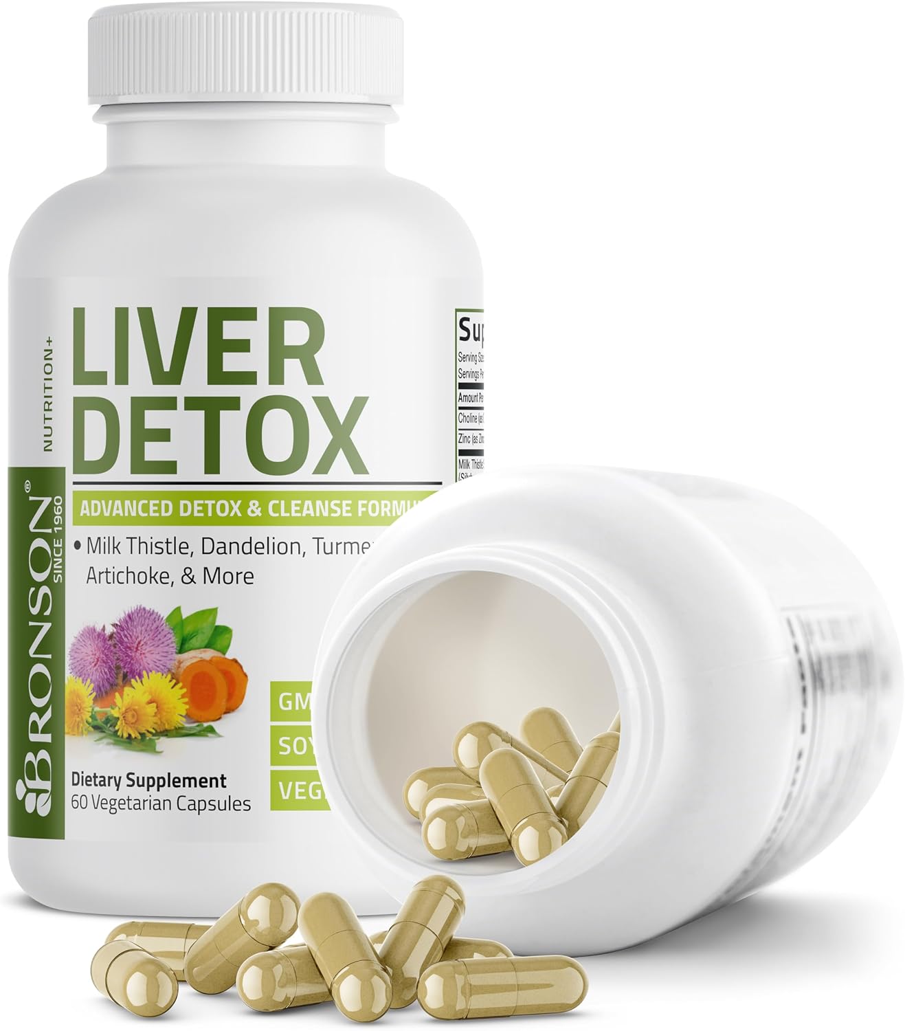 Bronson Milk Thistle Liver Detox Cleansing Formula Capsules