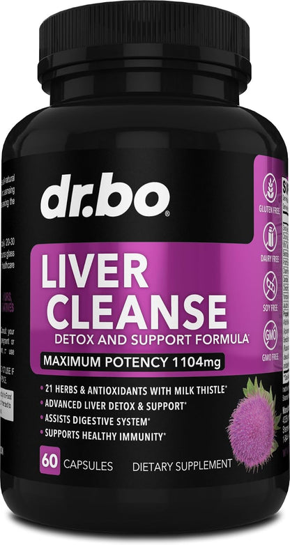 DR. BO Milk Thistle Liver Cleanse Detox Support Capsules