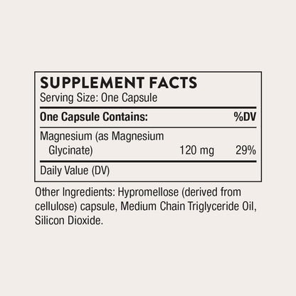 THORNE Magnesium Glycinate Chelated Supplement Capsules For Sleep And Muscle Relaxation
