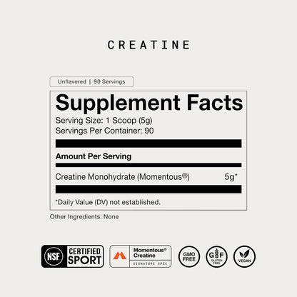 Momentous Creatine Monohydrate Powder