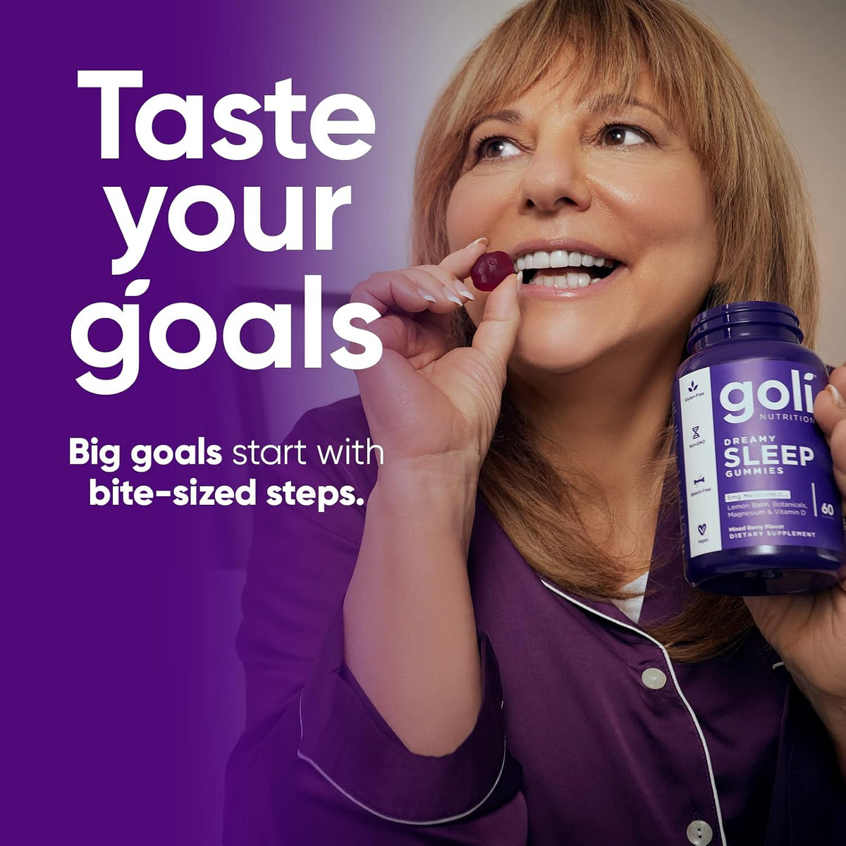 Goli Dreamy Sleep Melatonin Vitamin D Dietary Supplement Gummies