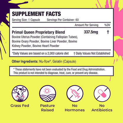 Primal Queen Grass Fed Beef Organ Supplement for Women