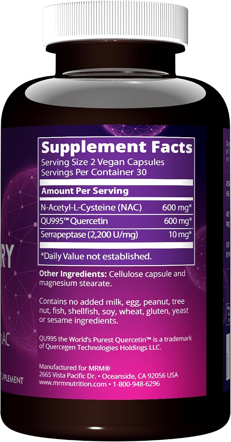 MRM Quercetin + NAC Respiratory Health Support Capsules