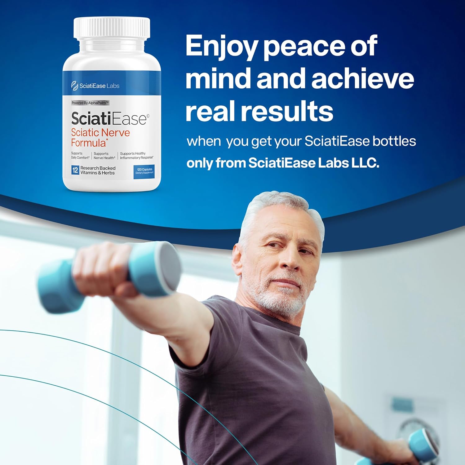 SciatiEase Sciatic Nerve Health Support Supplement 120 Count
