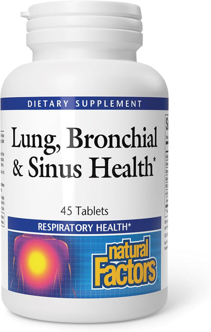 Natural Factors Lung Bronchial Sinus Health Respiratory Support Tablets