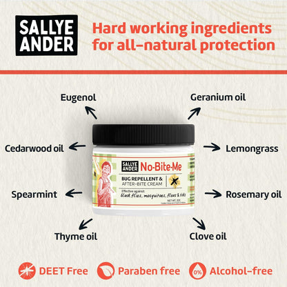 SALLYEANDER No-Bite-Me Natural Bug & Insect Repellent Lotion