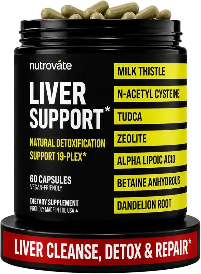 NutroVate Milk Thistle TUDCA NAC Liver Support Detox Formula Capsules