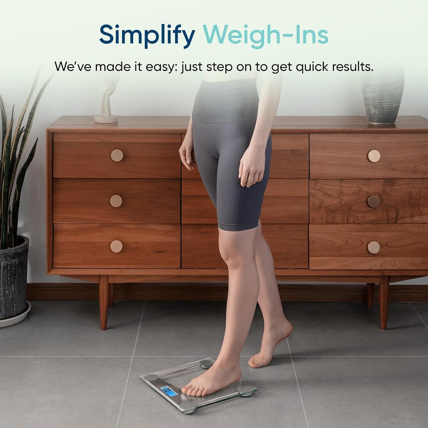 Etekcity Digital Body Weight Bathroom Scale 400 lb Capacity 6mm Tempered Glass Blue LCD Display