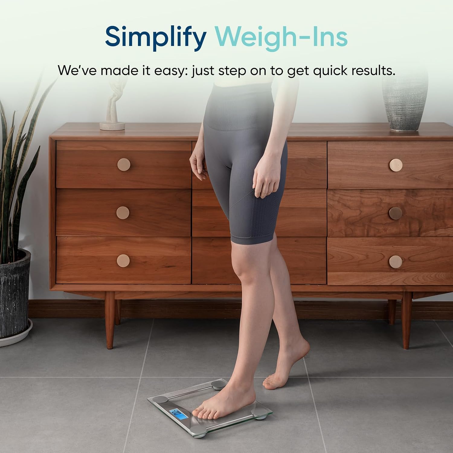 Etekcity Digital Body Weight Bathroom Scale 400 lb Capacity 6mm Tempered Glass Blue LCD Display