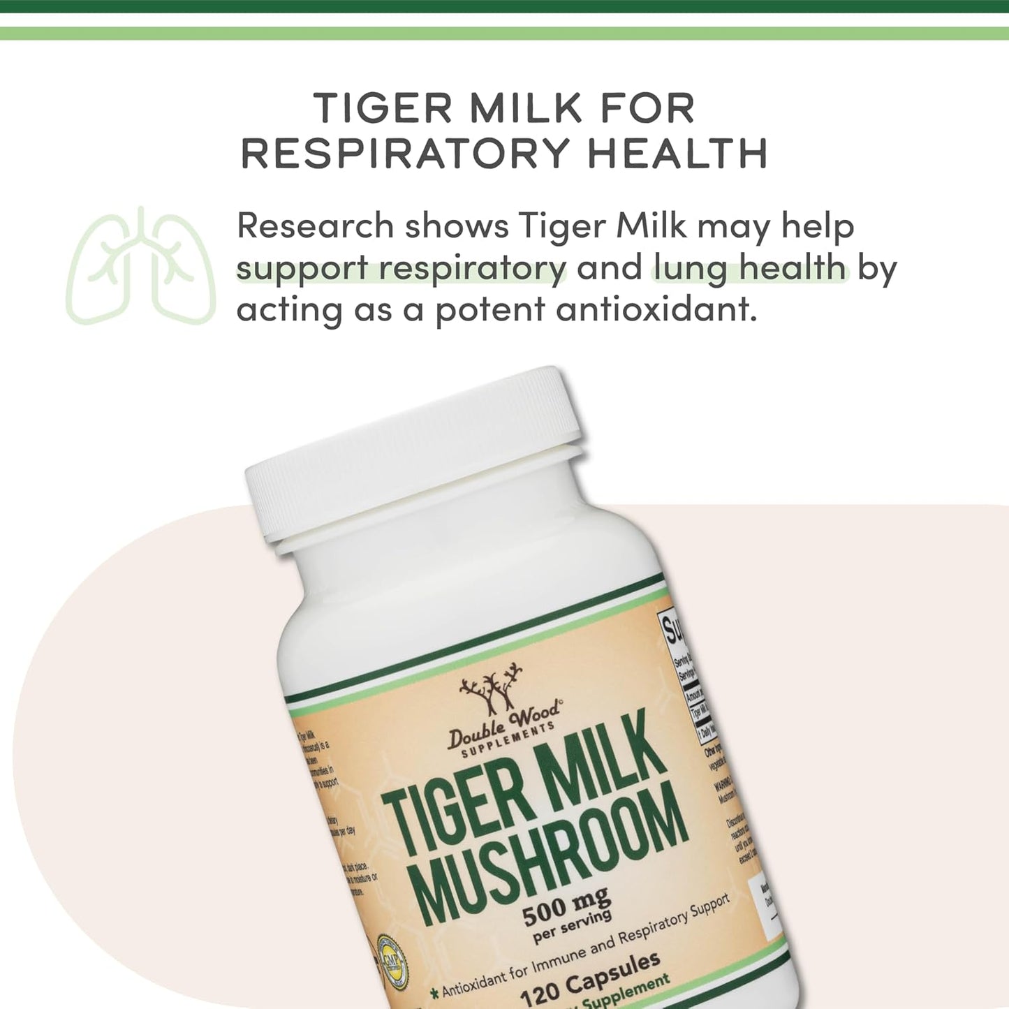 Double Wood Supplements Tiger Milk Mushroom Respiratory Support Capsules