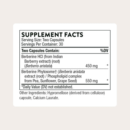 Thorne Berberine Phytosome and HCl Formula 60 Capsules