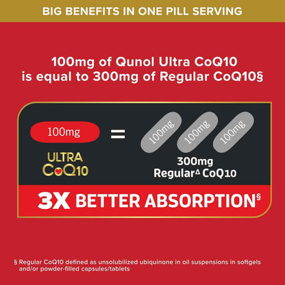 Qunol Ultra CoQ10 100mg Softgels Antioxidant Supplement