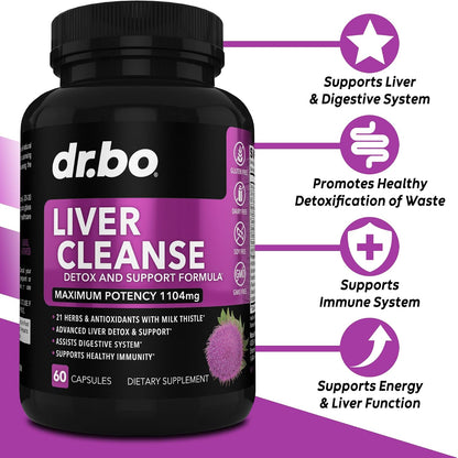 DR. BO Milk Thistle Liver Cleanse Detox Support Capsules