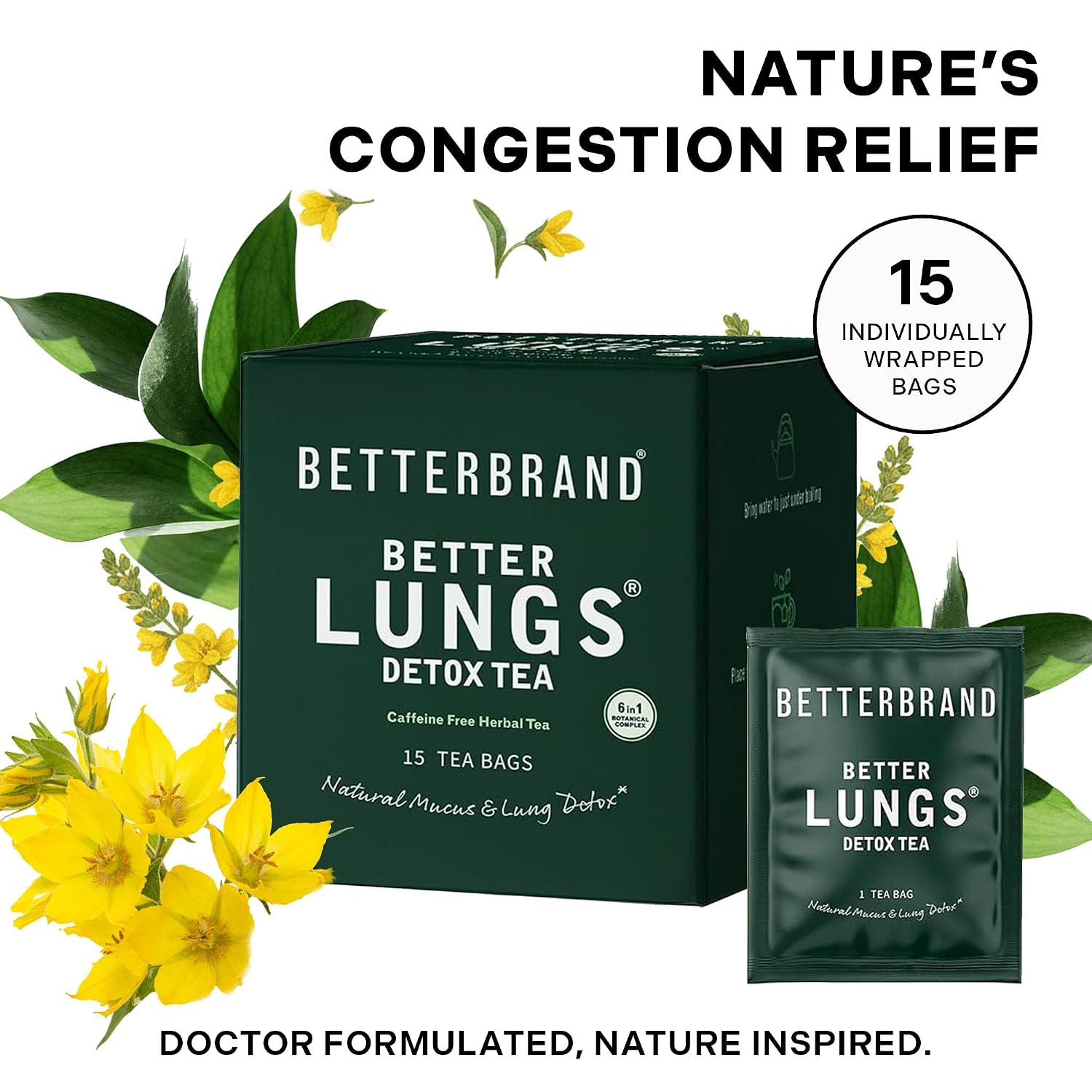 Betterbrand BetterLungs Lung Detox Respiratory Support Herbal Tea Bags