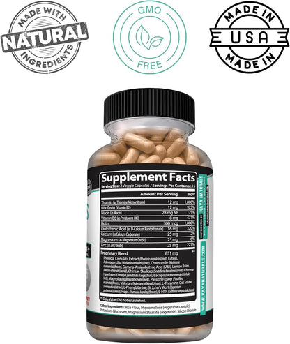 Kaya Naturals Ashwagandha GABA Daily Stress Mood Support Capsules
