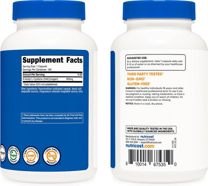 Nutricost NAC Immune and Respiratory Support Capsules