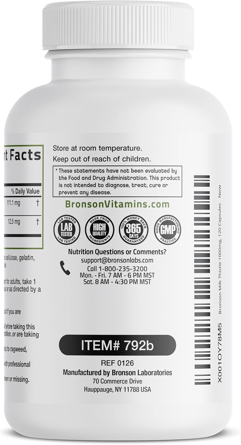 Bronson Milk Thistle Liver Detox Cleansing Formula Capsules