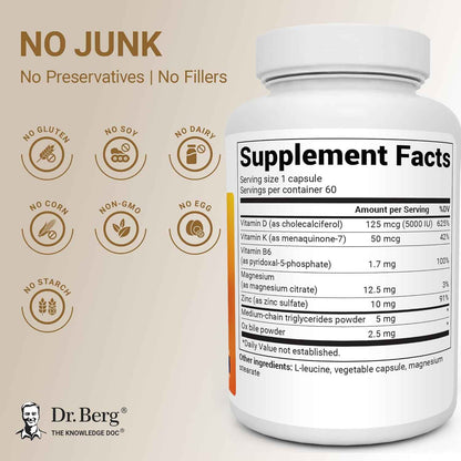 Dr. Berg Maximum Strength 7-in-1 Vitamin D3 K2 5000 IU