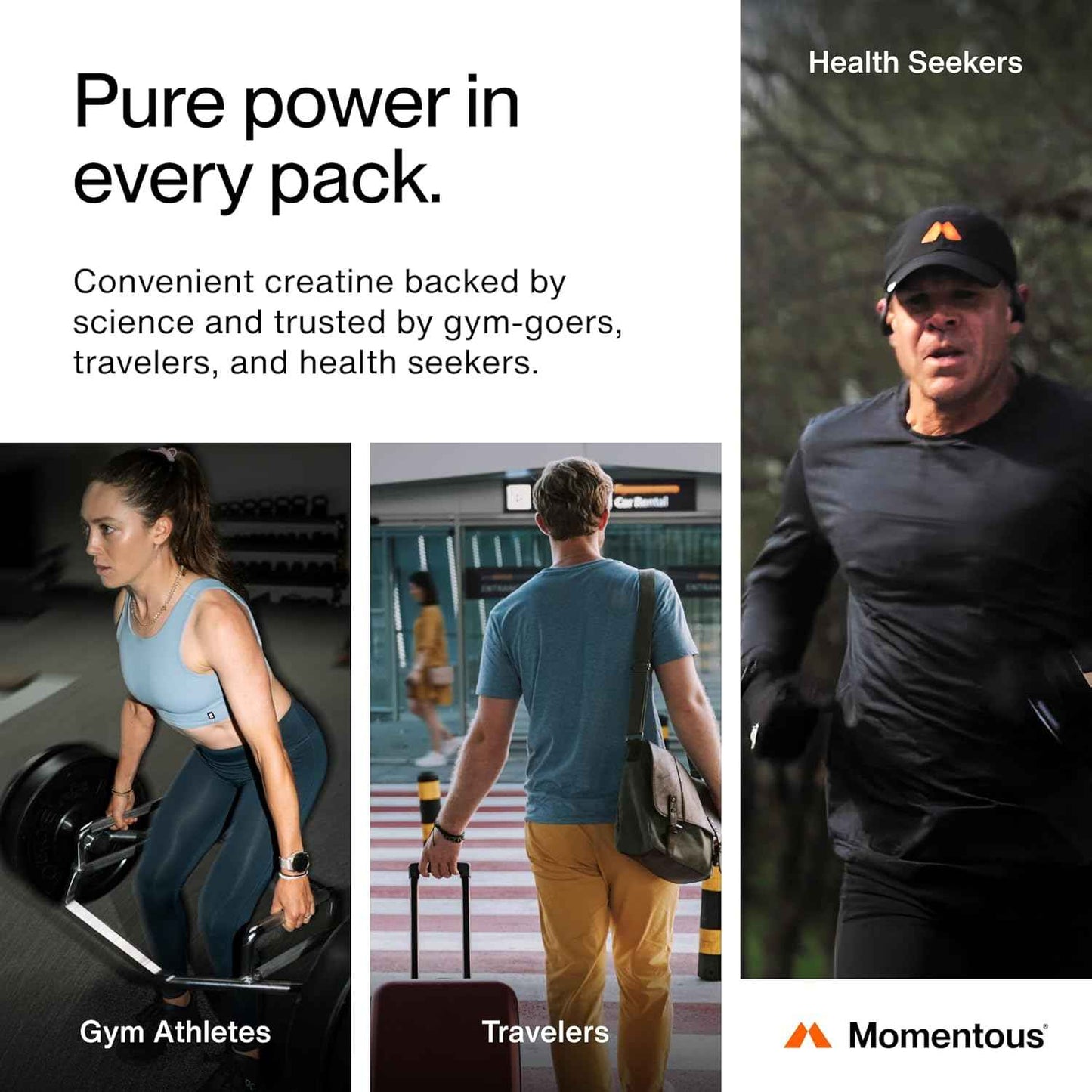 Momentous Creatine Monohydrate Powder NSF Certified for Sport 5 g per Serving