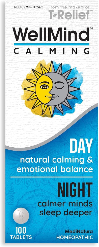 MediNatura WellMind Calming Stress Mood Support Tablets 100 Count