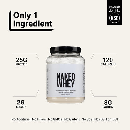 NAKED Nutrition Grass Fed Whey Protein Powder 2 lb