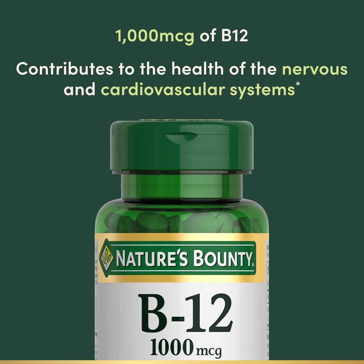 Nature's Bounty Vitamin B12 1000 mcg Supplement Supports Energy Metabolism