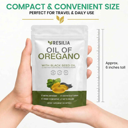 Resilia Black Seed Oregano Oil Softgels Digestive Support 60 Count