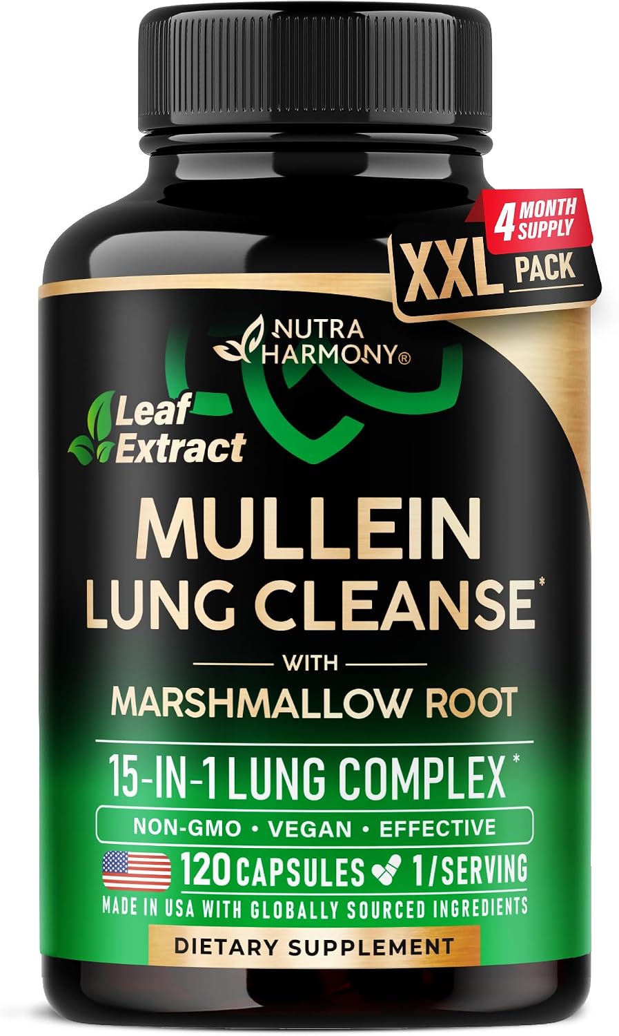 NUTRAHARMONY Mullein Lung Detox Respiratory Support Capsules