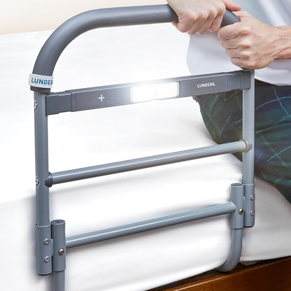 Lunderg Bed Assist Rail for Seniors Motion Light Non-Slip Grab Bar Easy Install Elderly Safety Support