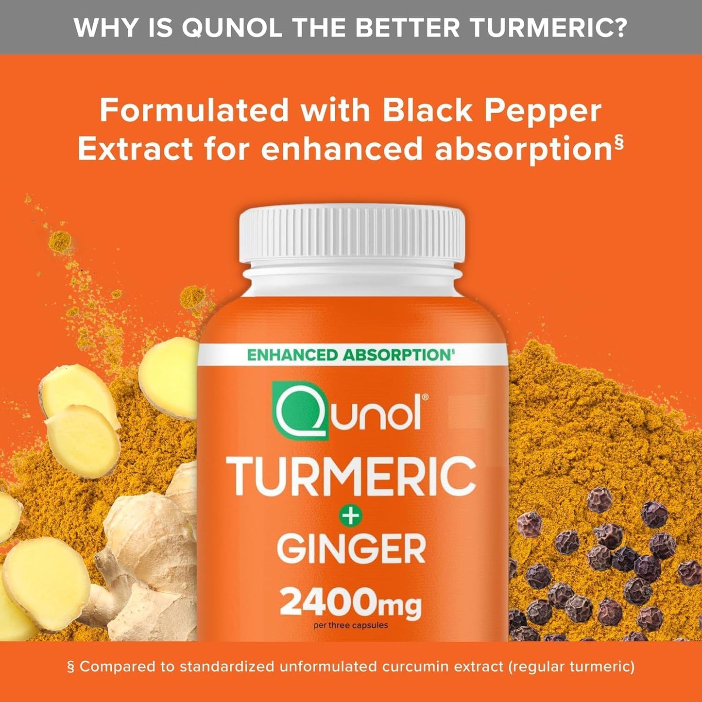 Qunol Turmeric Curcumin with Black Pepper & Ginger 2400mg 105ct