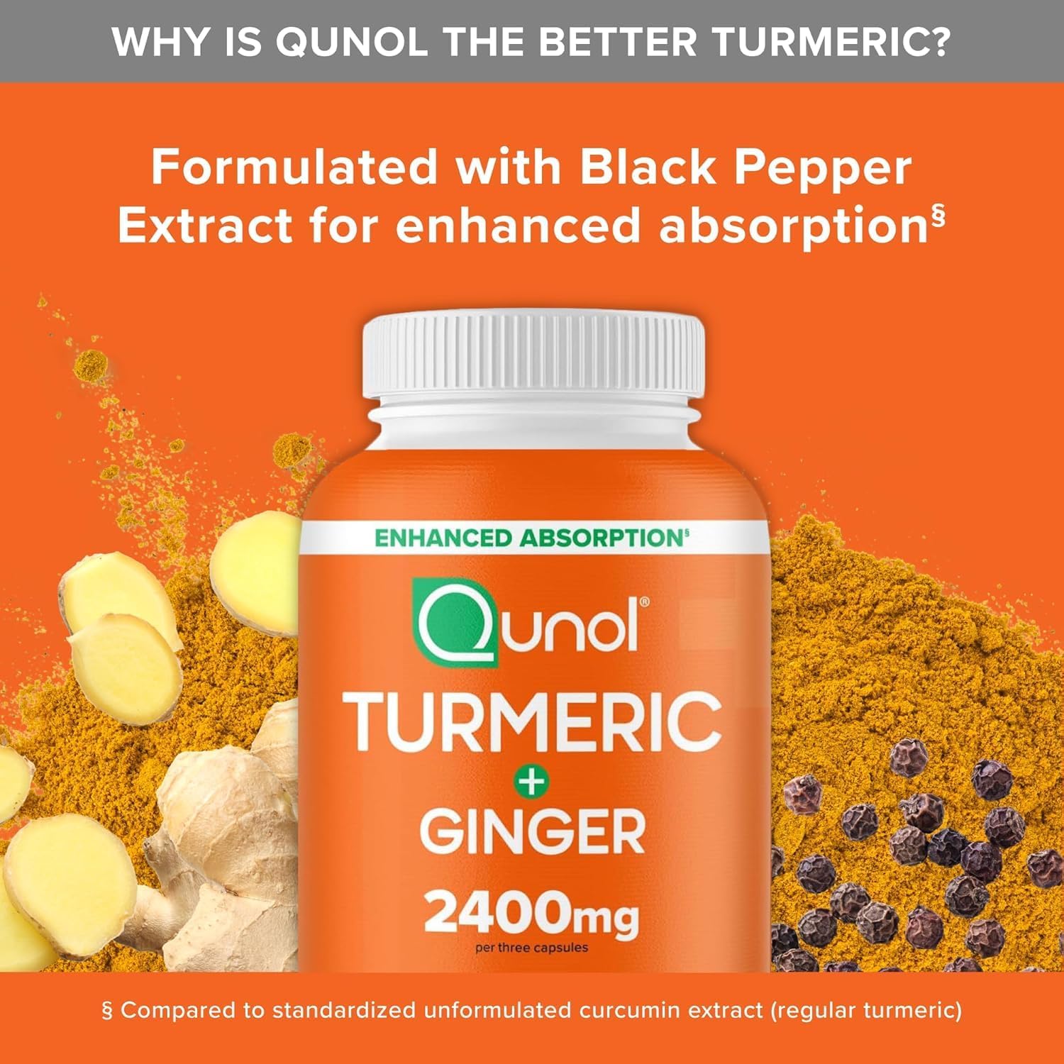 Qunol Turmeric Curcumin with Black Pepper & Ginger 2400mg 105ct
