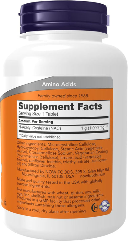 NOW NAC N-Acetyl Cysteine Liver Support Immune Protection Formula Tablets