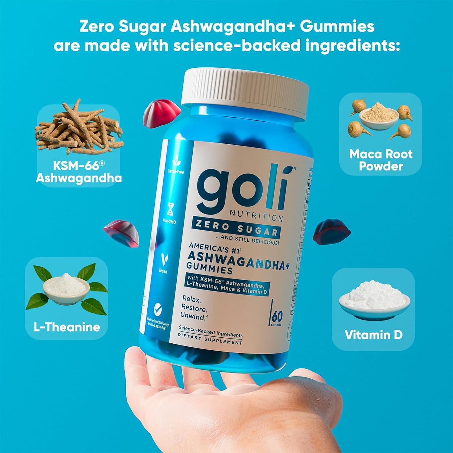 Goli Zero Sugar Trio Dietary Supplement Gummies