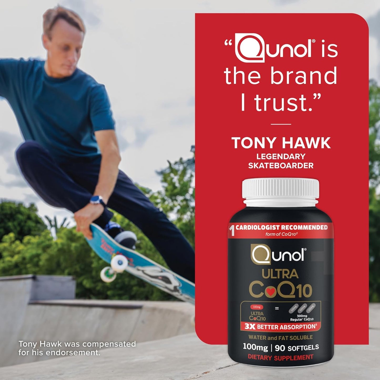 Qunol Ultra CoQ10 100mg Softgels Antioxidant Supplement