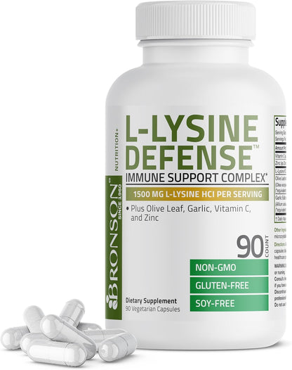 Bronson L-Lysine Defense Immune Support Complex Capsules