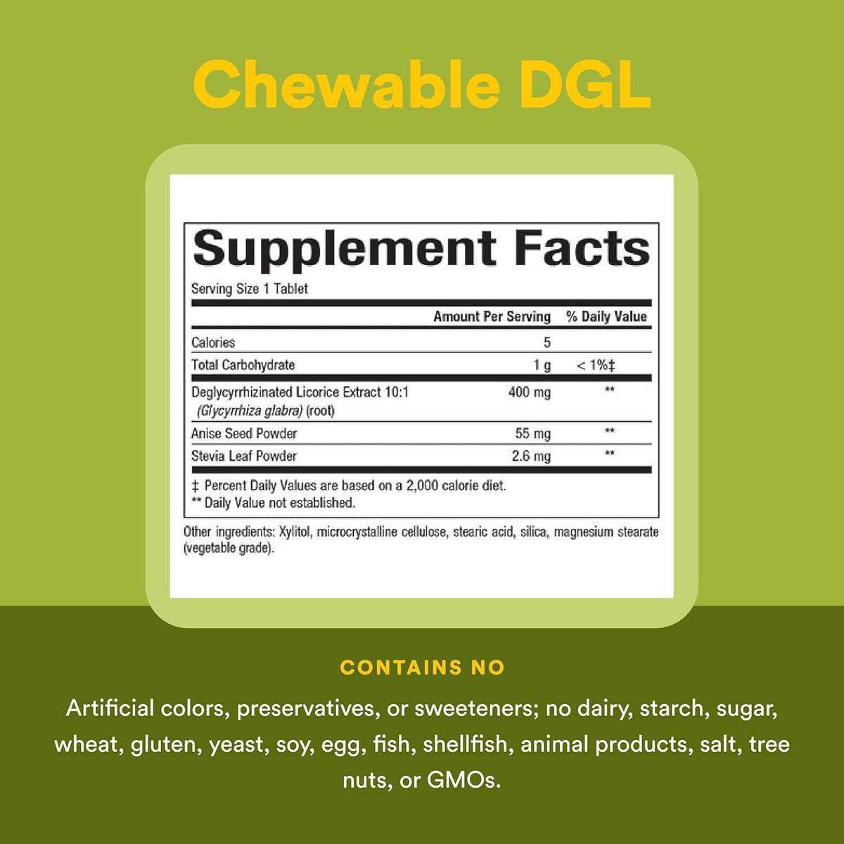 Natural Factors DGL Chewable Digestive Support Supplement 180 Count