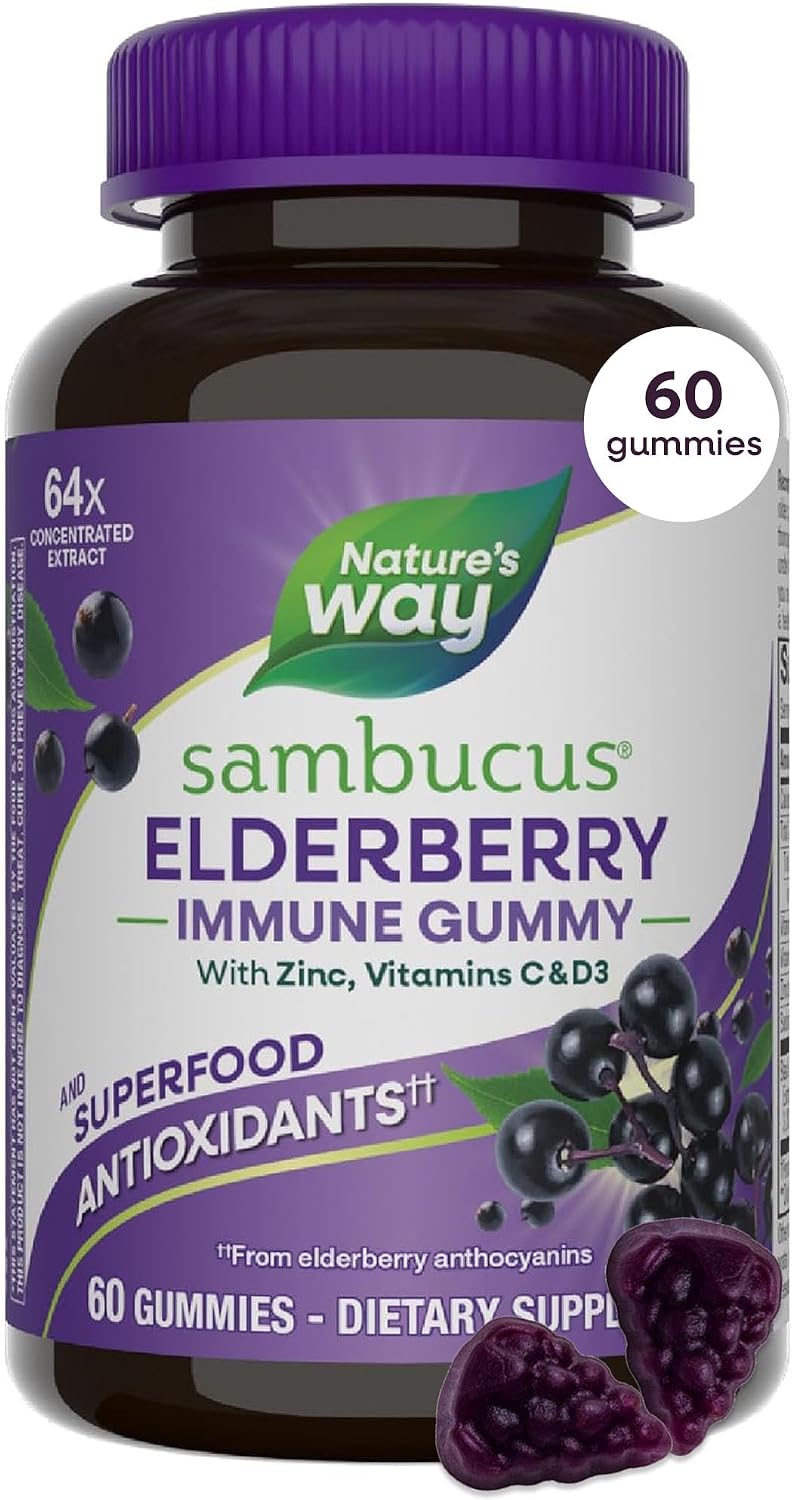 Nature's Way Sambucus Elderberry Dietary Supplement Gummies