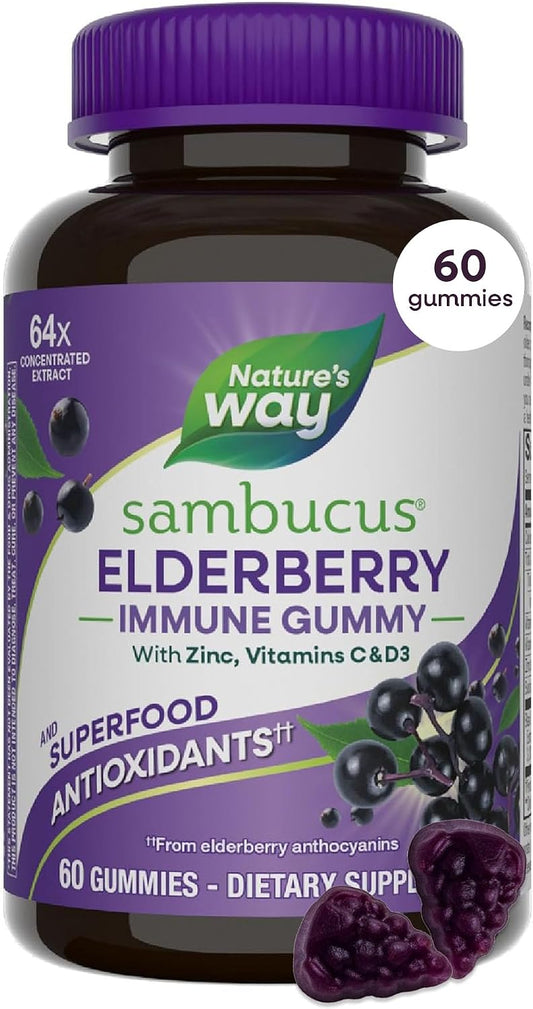 Nature's Way Sambucus Elderberry Dietary Supplement Gummies