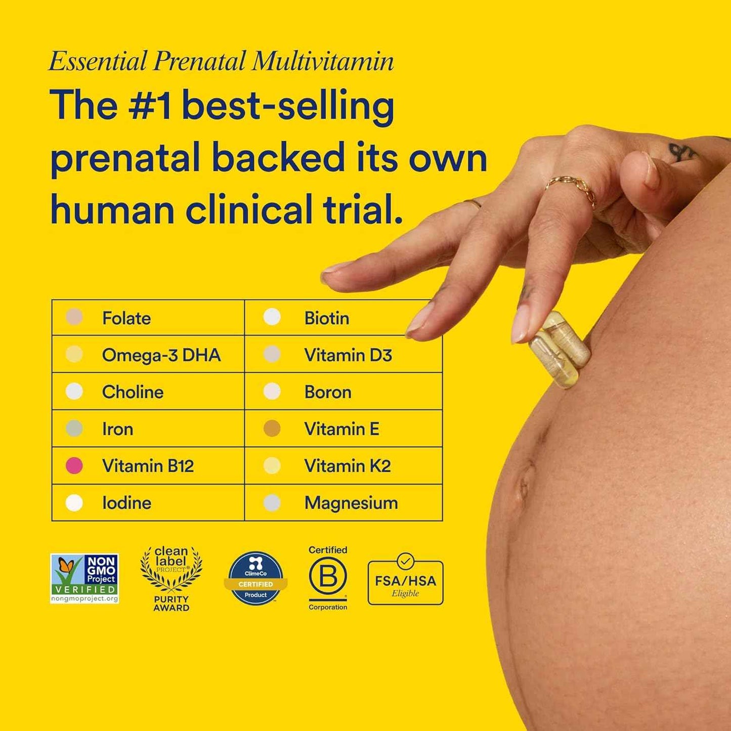 Ritual Prenatal Multivitamin With Omega-3 DHA Citrus 60 Capsules