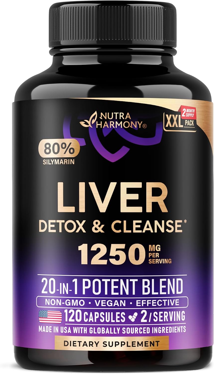 NUTRAHARMONY Milk Thistle TUDCA Liver Cleanse Detox Support Capsules