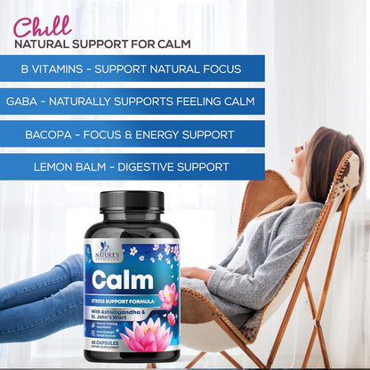 Nature's Nutrition Ashwagandha GABA Stress Mood Support Capsules