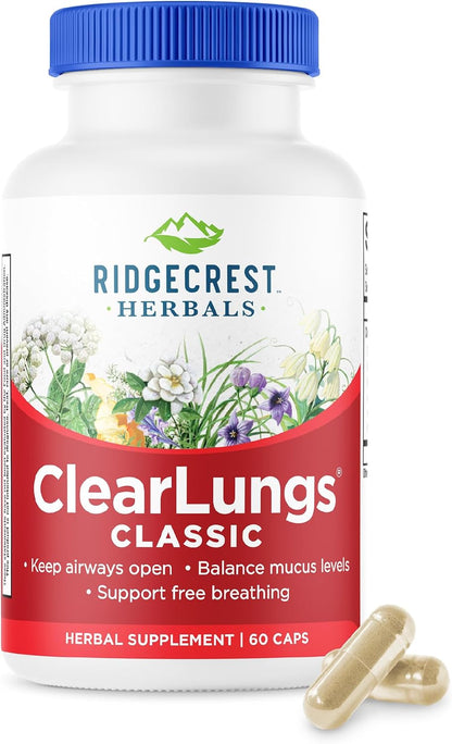 RidgeCrest Herbals ClearLungs Classic Lung Respiratory Support Capsules