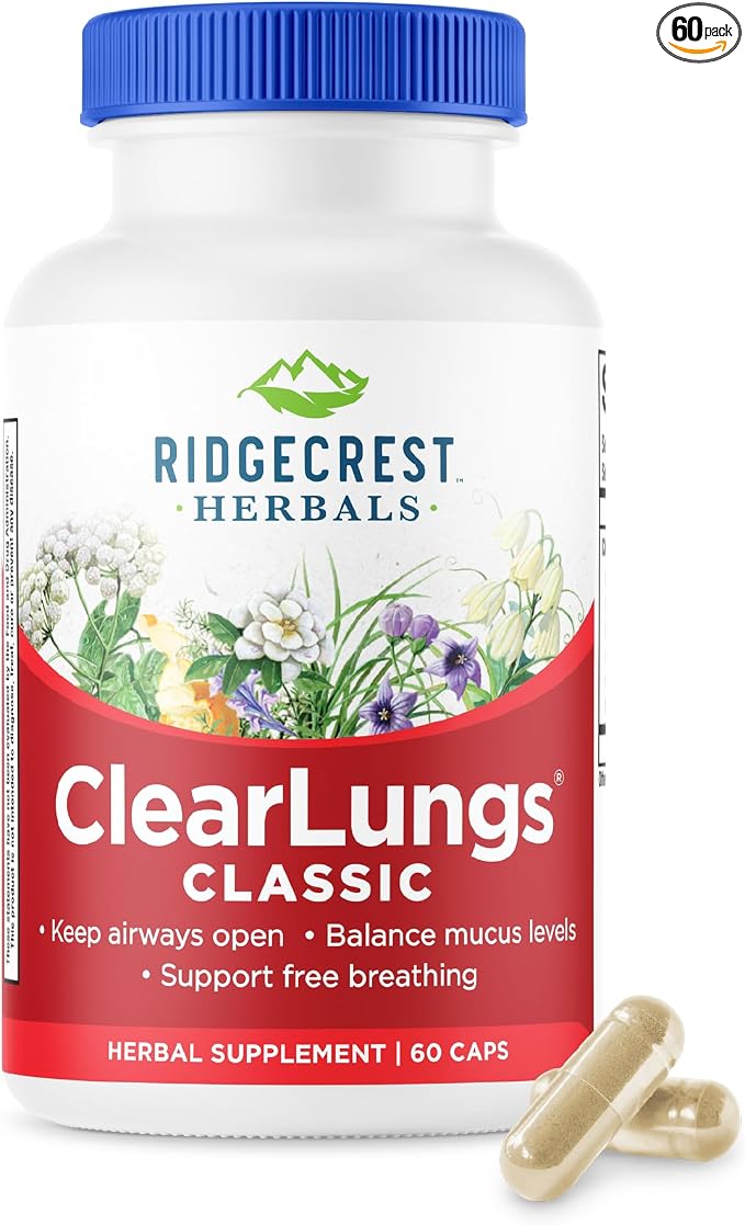 RidgeCrest Herbals ClearLungs Classic Lung Respiratory Support Capsules