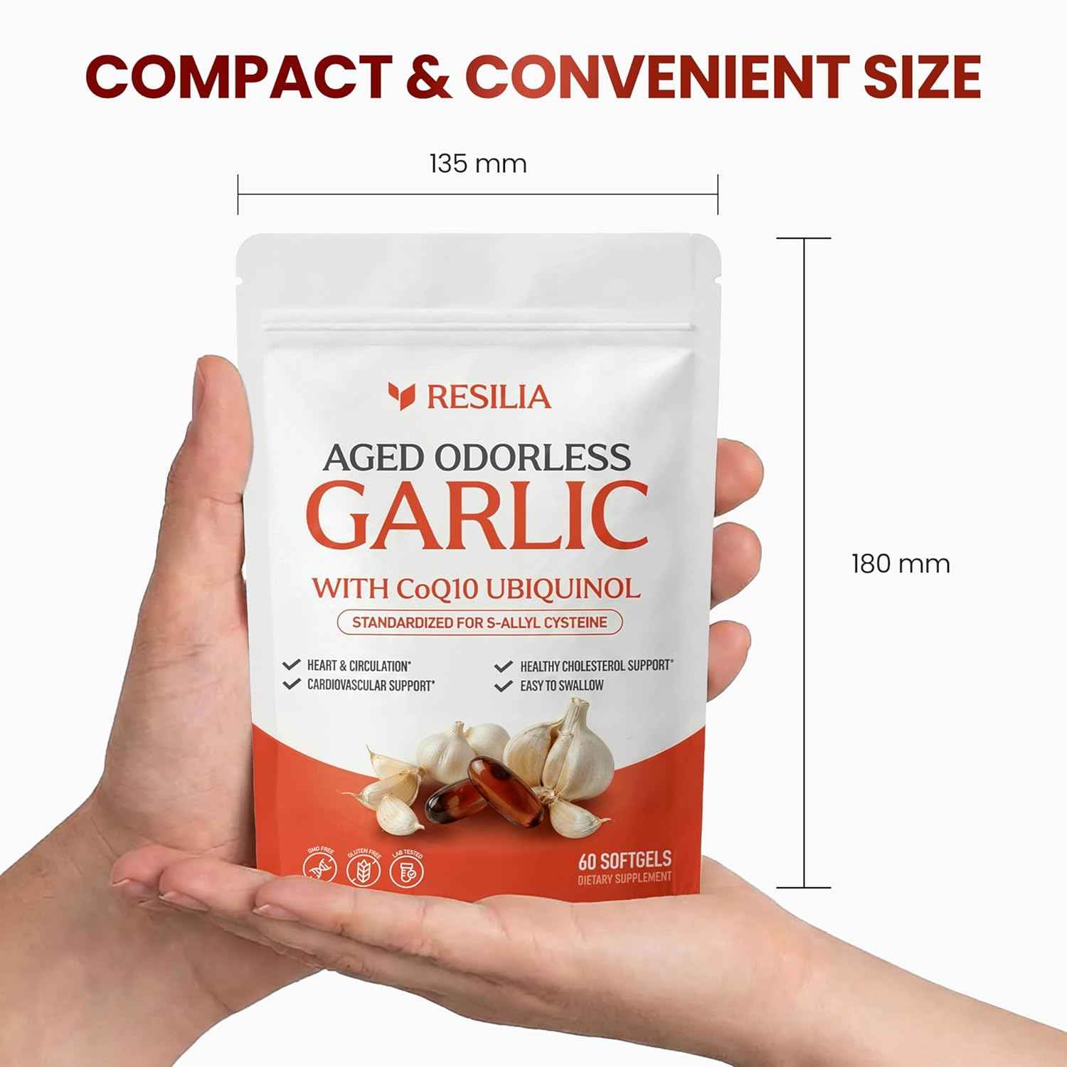 Resilia Odorless Aged Garlic Extract 600mg Softgels 60 Count